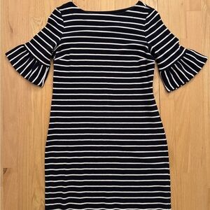 Talbot’s Navy and White Striped Dress - Petite Medium
